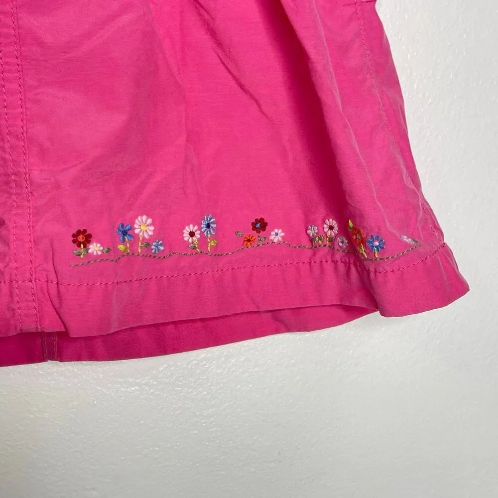 Osh Kosh B’Gosh Pink Embroidered Flowers Overall Dress Baby Girl Size 18 months